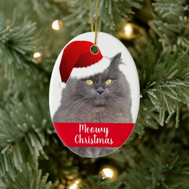 Adorno De Cerámica Gato Mascota personalizado de Navidades Meowy (Árbol)