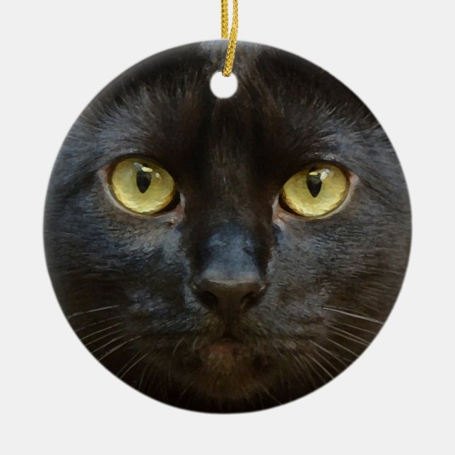 Adorno De Cerámica Gato negro (Frente)