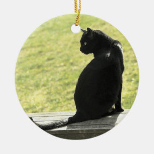 Adorno De Cerámica Gato negro