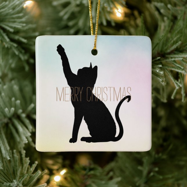 Adorno De Cerámica Gato negro (Árbol)
