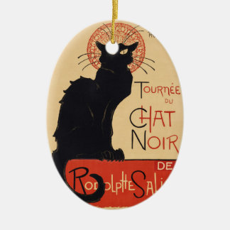 Adorno De Cerámica Gato negro chic Art Nouveau de Steinlen impresión