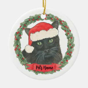 Adorno De Cerámica Gato negro personalizado
