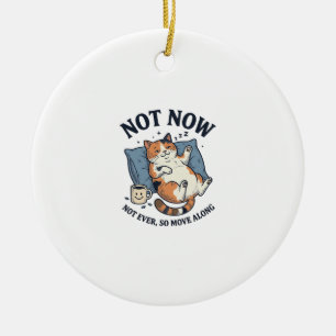 Adorno De Cerámica Gato Perezoso No Ahora Grabado Vintage Diseño de G