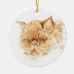 Adorno De Cerámica gato persa del jengibre
