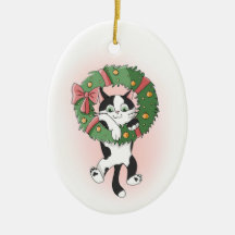 Gato Personalizado de Navidades Wreath