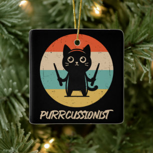 Adorno De Cerámica Gato perspicaz de Kitten Rock Band