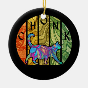 Adorno De Cerámica Gato psicodélico - Arte felino trippy