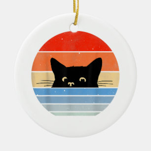Adorno De Cerámica Gato Retro, Amante de los Gatos, Dueño de Gatos, G