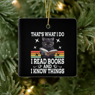 Adorno De Cerámica Gato retro Libros El Lector Regalo de Lectura de H