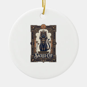 Adorno De Cerámica Gato Sagrado Gato Antiguo Egipto Arte Vectorial Vi