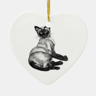 Adorno De Cerámica Gato siamés