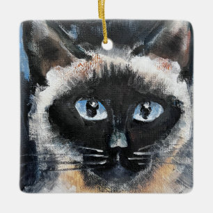 Adorno De Cerámica gato siamés