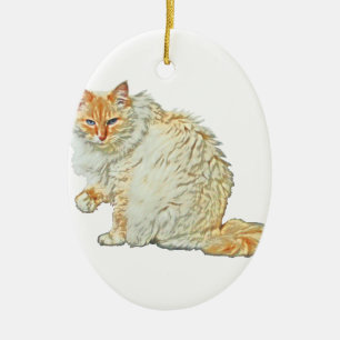Adorno De Cerámica Gato siamés 2 del punto de la llama
