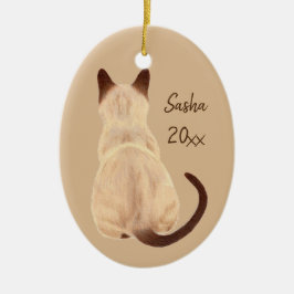 Adorno De Cerámica Gato siamés de Sasha que sienta personalizado