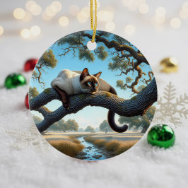 Adorno De Cerámica Gato siamés encantador souvenir