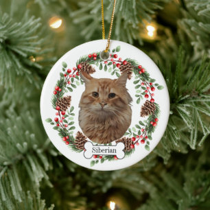 Adorno De Cerámica gato siberiano