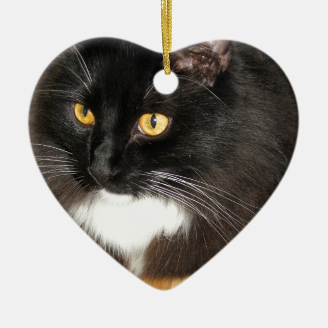 Adorno De Cerámica Gato solitario que se encarama en una tabla, (Frente)