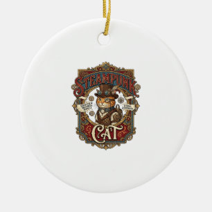 Adorno De Cerámica Gato Steampunk Vintage Steampunk Gato