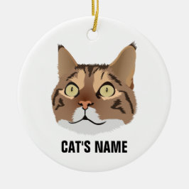 Adorno De Cerámica Gato Tabby Personalizado