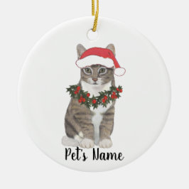 Adorno De Cerámica Gato tabby personalizado (gris)