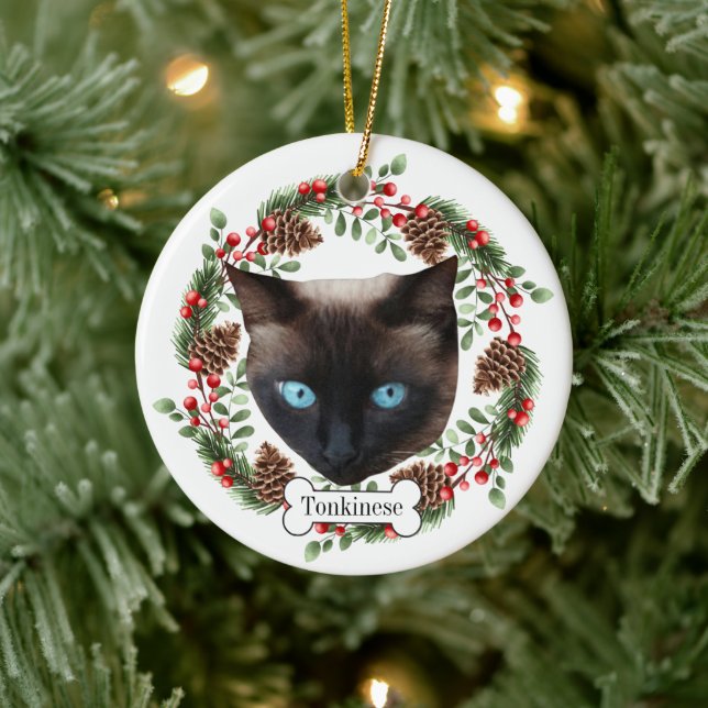 Adorno De Cerámica gato tonkinés (Árbol)