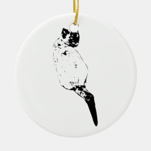 Adorno De Cerámica Gato Tranquilo, Festivo Sereno