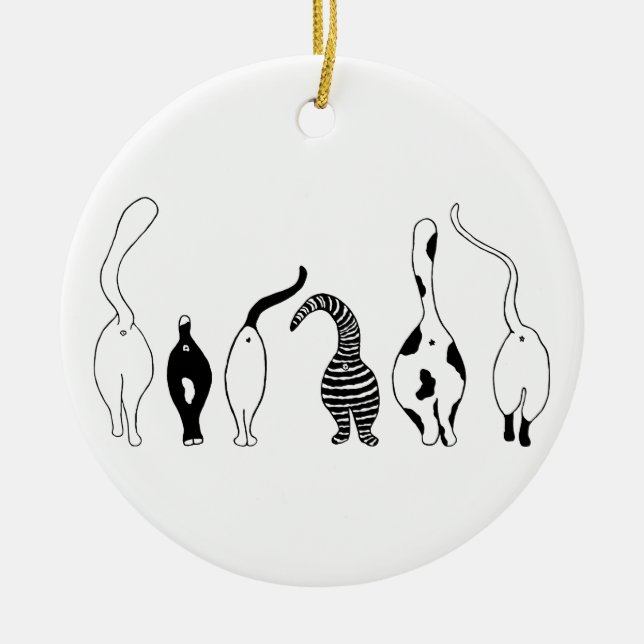 Adorno De Cerámica Gato trasero (Frente)