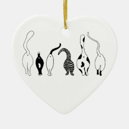 Adorno De Cerámica Gato trasero