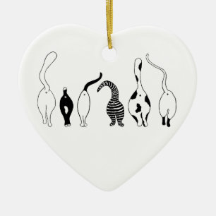 Adorno De Cerámica Gato trasero