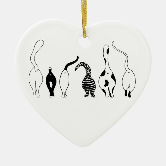 Adorno De Cerámica Gato trasero (Frente)