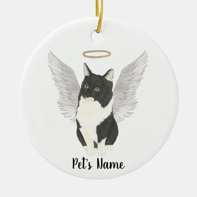 Adorno De Cerámica Gato Tuxedo Ragamuffin Simpatía Memorial (Frente)