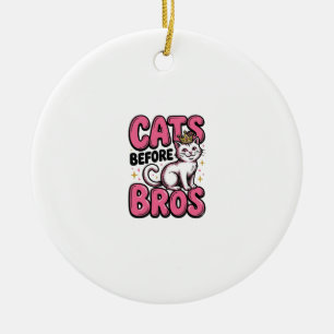 Adorno De Cerámica Gatos Antes de Hermanos Camiseta Diseño Corona Gat