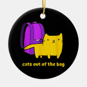 Adorno De Cerámica Gatos Divertidos Fuera de la Bolsa
