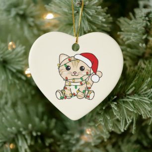 Adorno De Cerámica Gatos Navidades Animales de Invierno Gatos