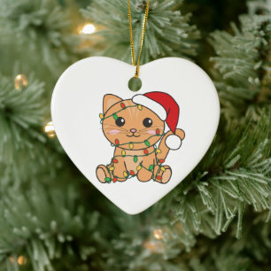 Adorno De Cerámica Gatos Navidades Animales de Invierno Gatos