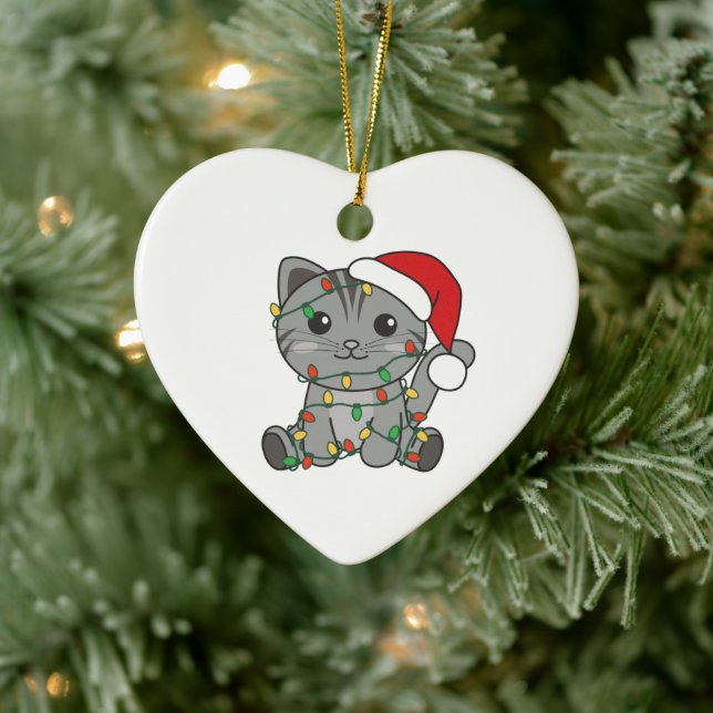 Adorno De Cerámica Gatos Navidades Animales de Invierno Gatos (Árbol)