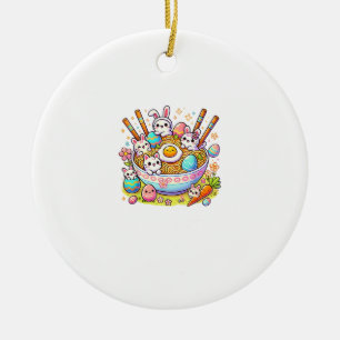 Adorno De Cerámica Gatos Ramen Pascua Lindos Anime Feliz Día de Pascu