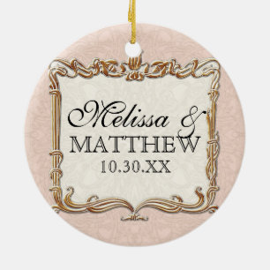 Adorno De Cerámica Gatsby Art Deco Nouveau Lace Faux Gold Tulip