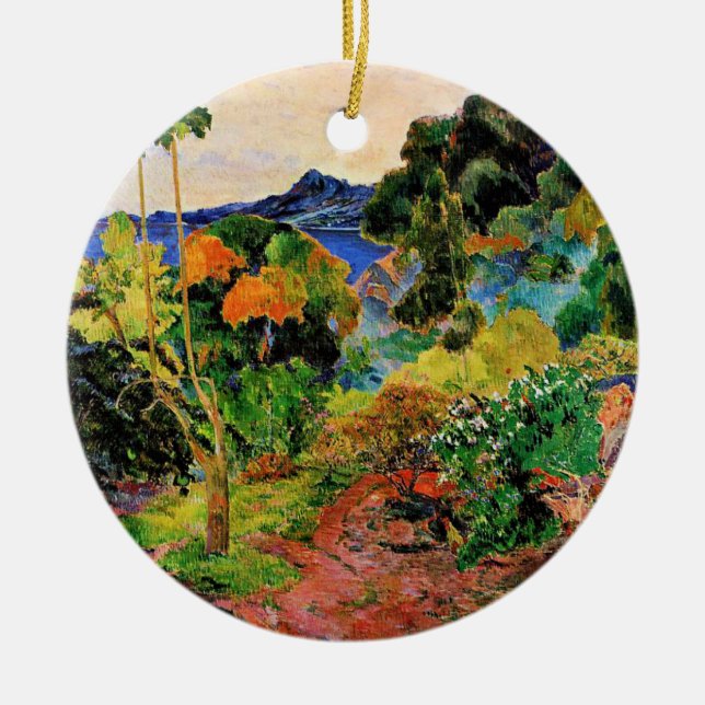 Adorno De Cerámica Gauguin - Paisaje de Martinica, pintura famosa, (Frente)