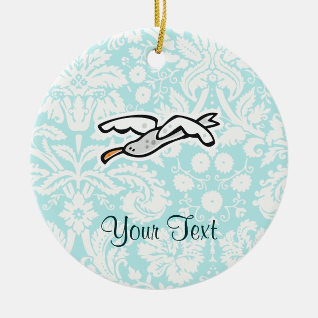 Adorno De Cerámica Gaviota linda del dibujo animado (Frente)