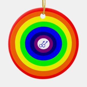 Adorno De Cerámica Gay Men Round Rainbow Pendant