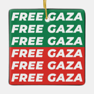 Adorno De Cerámica Gaza libre - Colores de la bandera palestina