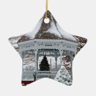Adorno De Cerámica Gazebo en la nieve