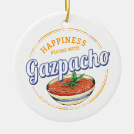 Adorno De Cerámica Gazpacho Soup Retro Cook Vintage Gourmet España