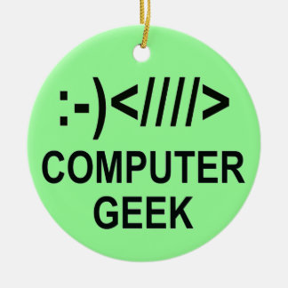 Adorno De Cerámica Geek De Computadora De navidades