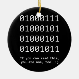 Adorno De Cerámica GEEK Nerd Binary Text Code Software Engineer