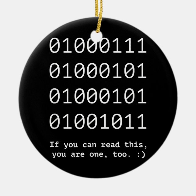 Adorno De Cerámica GEEK Nerd Binary Text Code Software Engineer (Frente)