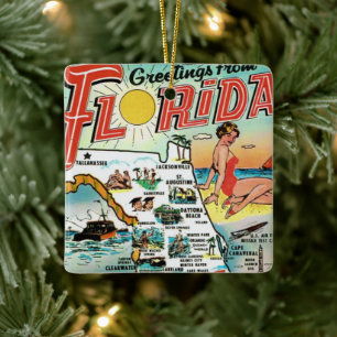 Adorno De Cerámica Geetings From Florida