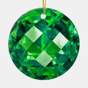 Adorno De Cerámica GEMA ESMERALDA de mayo BIRTHSTONE