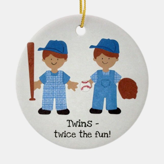 Adorno De Cerámica Gemelos - ¡el doble de diversión! (Frente)
